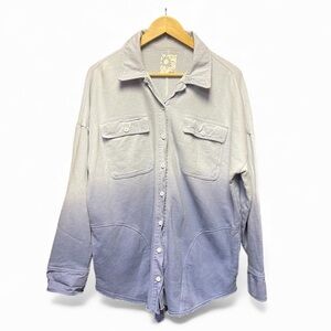 Offline by Aerie Throwback Shacket Ombré Blue Womens Medium Oversized